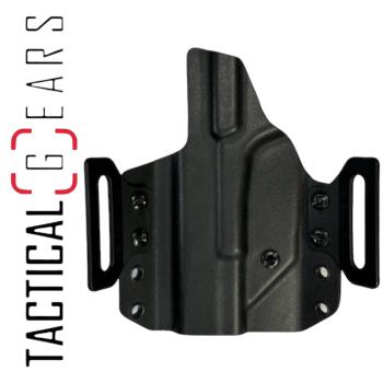 BLACK TRIDENT® "RAVEN" G19 FAST OWB HOLSTER RECHTSHÄNDIG SKULLS & ROSES
